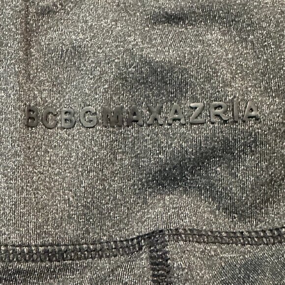 BCBG MAXAZRIA Charcoal Grey Leggings with Black Details at Bottom of Leg - Picture 4 of 5